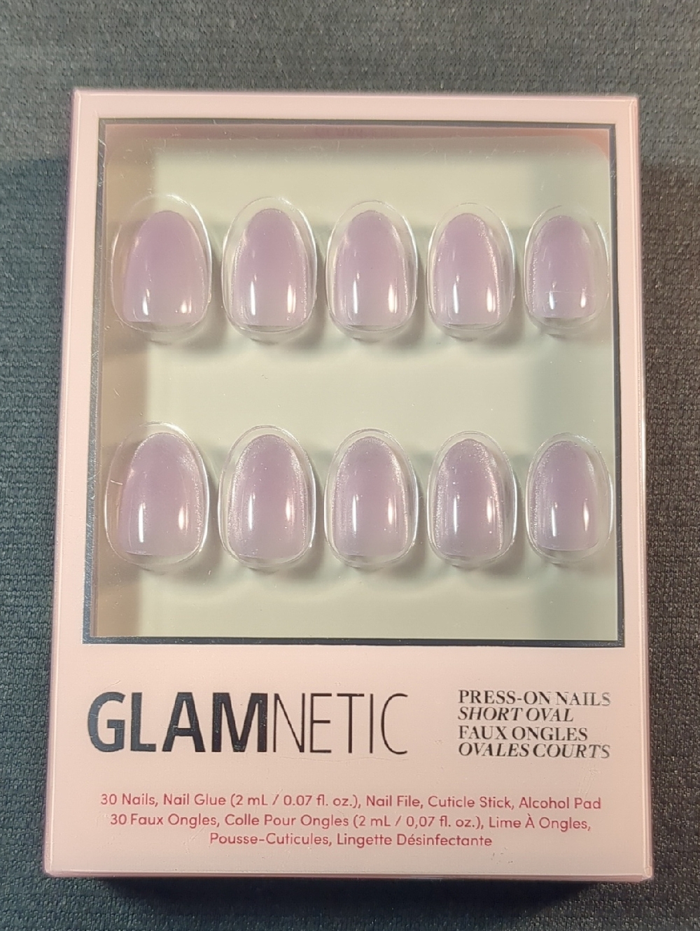 Glamnetic Fairy Dust Short Oval Press-On Nails in Pale Lavender 30nails